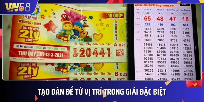 Người chơi có thể áp dụng chiến thuật tạo dàn đề từ vị trí trong giải đặc biệt