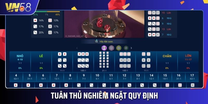 Tuân thủ nghiêm ngặt quy định của địa chỉ chơi game bài Tài Xỉu